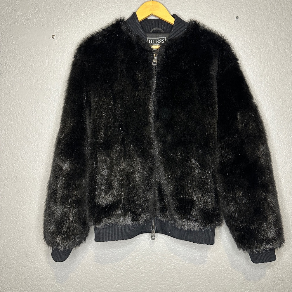 GUESS FUR BOMBER COAT
